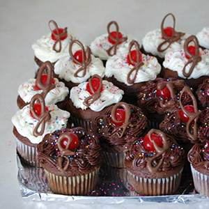 Cherry-Topped with Chocolate Bow